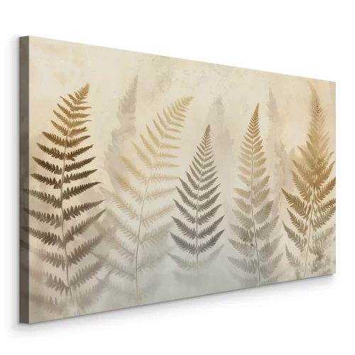 Bild Farnblätter im Nebel vor hellem Hintergrund