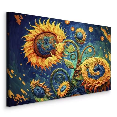 Bild Abstrakte Sonnenblumen im Stil von Van Gogh