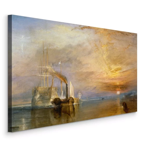 Bild Ein altes Segelschiff auf ruhigen Wellen in der Abenddämmerung