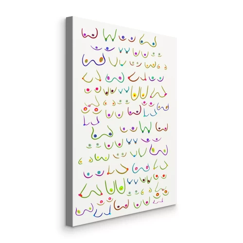 Bild Farbenfrohe abstrakte Zeichnungen von weiblichen Brüsten