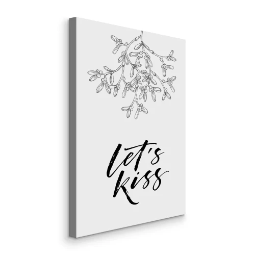 Bild Inschrift über einen Kuss unter dem Mistelzweig