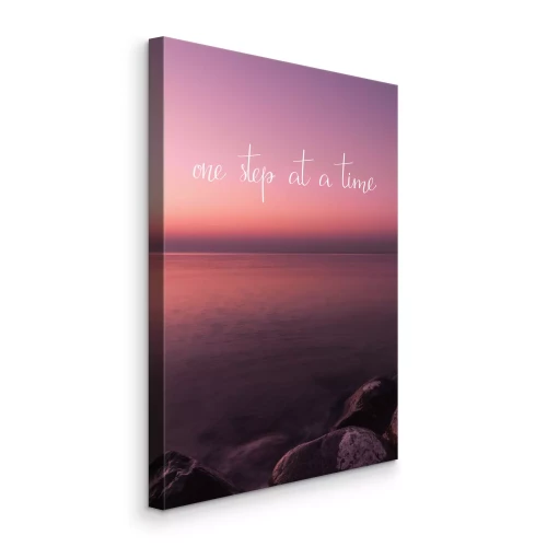 Bild Rosa Himmel über Wasser mit motivierendem Zitat