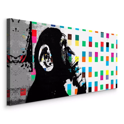 Bild Die Reproduktion des Denkeraffen von Banksy