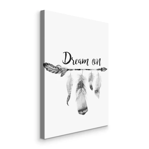 Bild Inschrift über Schlaf und graue Federn