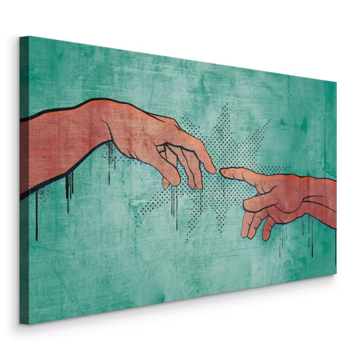 Bild Pop-Art-Hände aus „Die Erschaffung Adams“