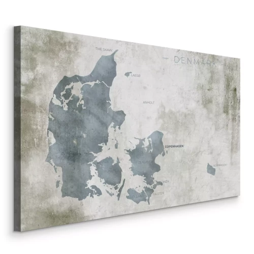Bild Die blauen Grenzen Dänemarks vor gealtertem Hintergrund