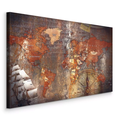 Bild Eine alte Karte in Brauntönen mit nautischem Motiv