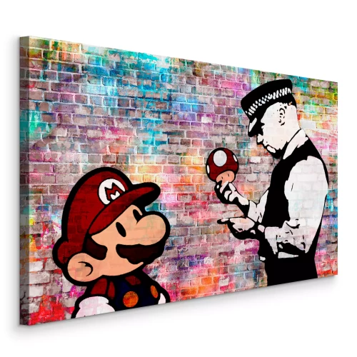 Bild Mario und der Polizist (Banksy-Reproduktion)