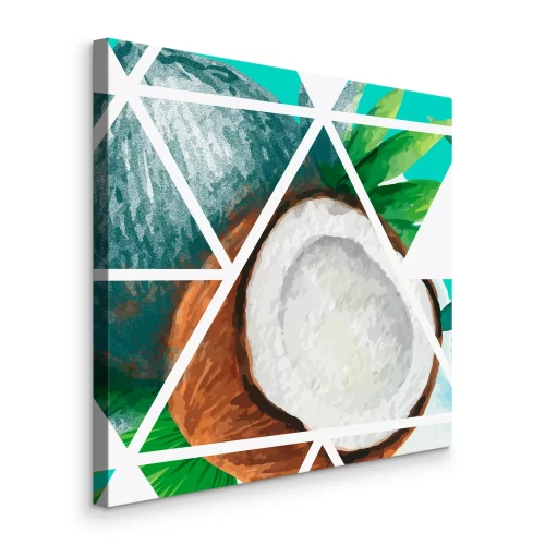 Bild Eine geschnittene Kokosnuss in grafischen Segmenten