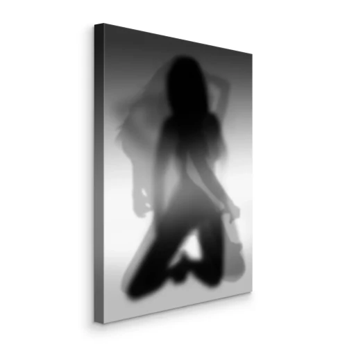 Bild Die Silhouette einer Frau in einem diffusen Schein