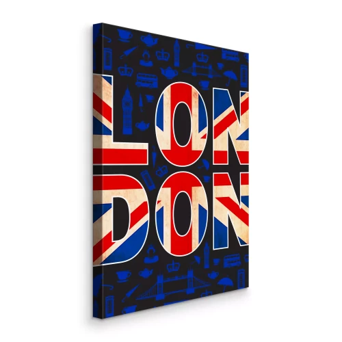 Bild Grafische Inschrift mit der Flagge Großbritanniens