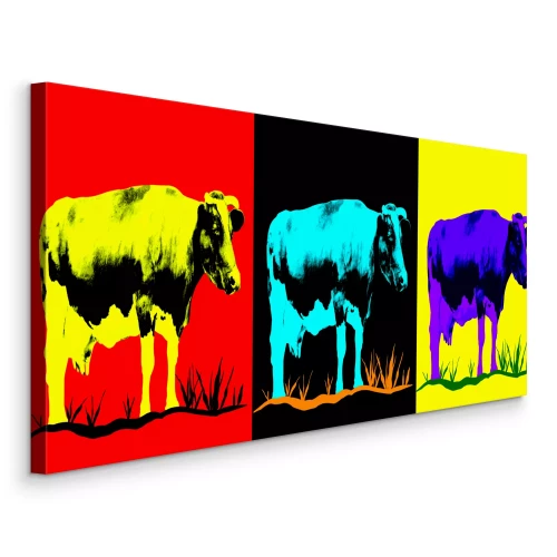 Bild Drei bunte Kühe im Pop-Art-Stil