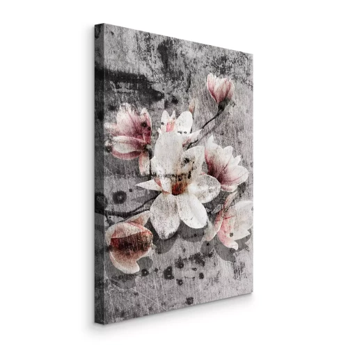 Bild Magnolienblüten vor dem Hintergrund einer alten Mauer