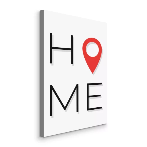 Bild Schwarze „Home“-Beschriftung und eine rote Anstecknadel