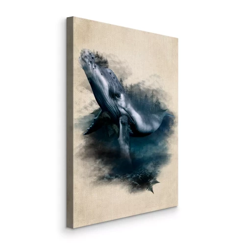 Bild Künstlerisches Aquarellporträt eines Wals