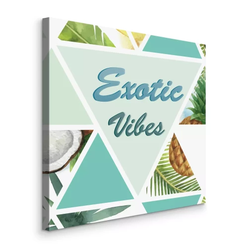 Bild Exotische Collage mit Blättern und Früchten