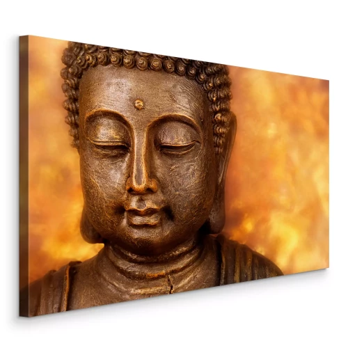 Bild Buddha-Skulptur in warmen goldbraunen Tönen