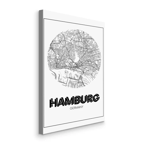 Bild Eine kreisförmige Karte der Stadt Hamburg