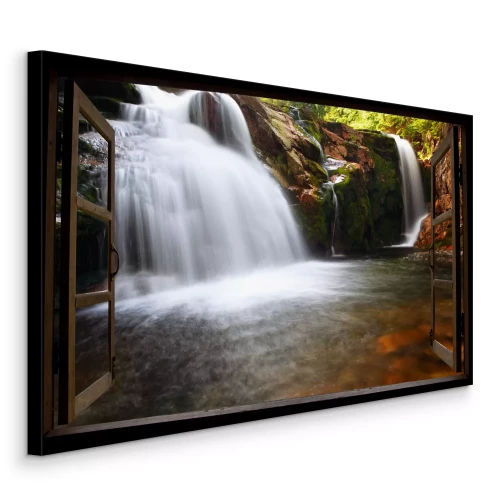 Bild Fenster zum Wasserfall geöffnet