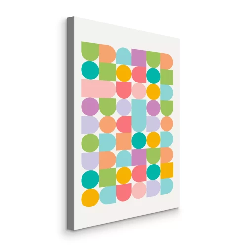 Bild Pastellfarbene Retro-Komposition aus Kreisen und Formen