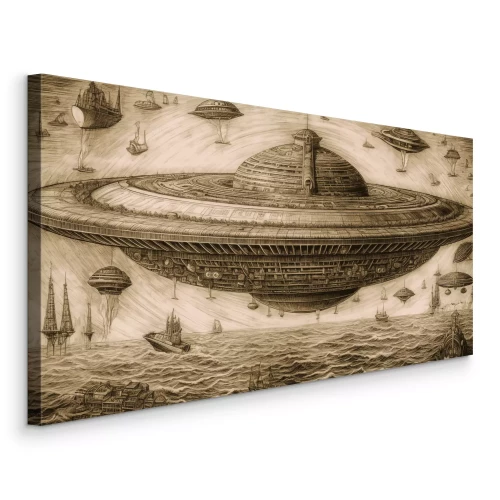 Bild Ein Raumschiff, inspiriert vom Stil Leonardo da Vincis