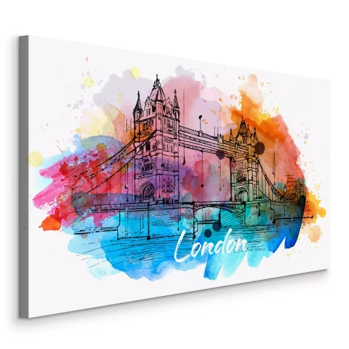 Bild Die London Bridge vor einem farbenfrohen Hintergrund