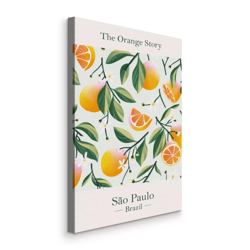 Bild Orangefarbenes Muster mit dem Schriftzug „The Orange Story“