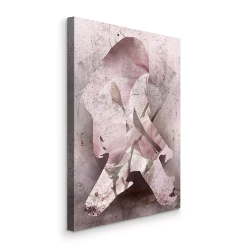 Bild Silhouette einer Frau mit floralem Muster auf gealtertem Hintergrund