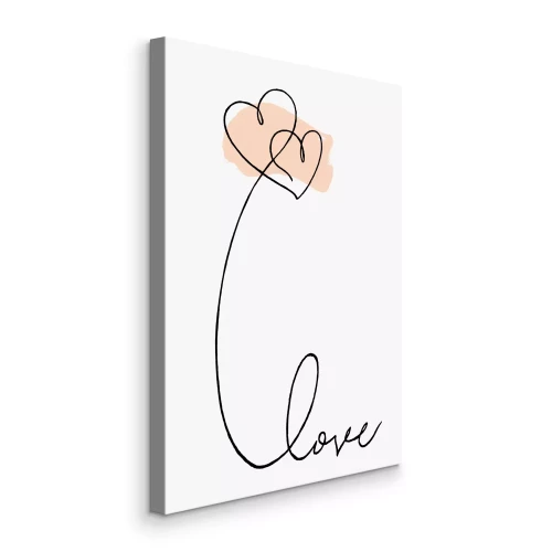 Bild Liebesschriftzug im Linienkunststil mit Herzen