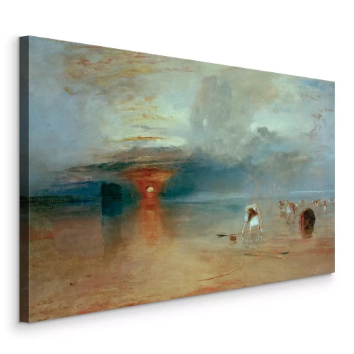 Bild Fischer am Meer im Licht der untergehenden Sonne