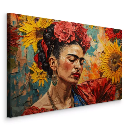 Bild Frida Kahlo in einem Porträt mit großen Blumen