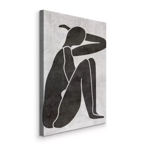 Bild Geometrische Frauenfigur auf grauem Hintergrund