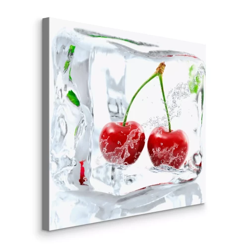 Bild Kirschen in einem Eiswürfel