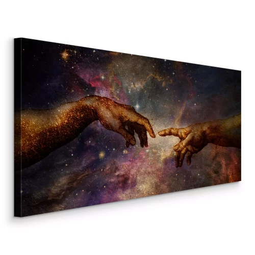 Bild Hände aus der Erschaffung Adams vor einem kosmischen Hintergrund