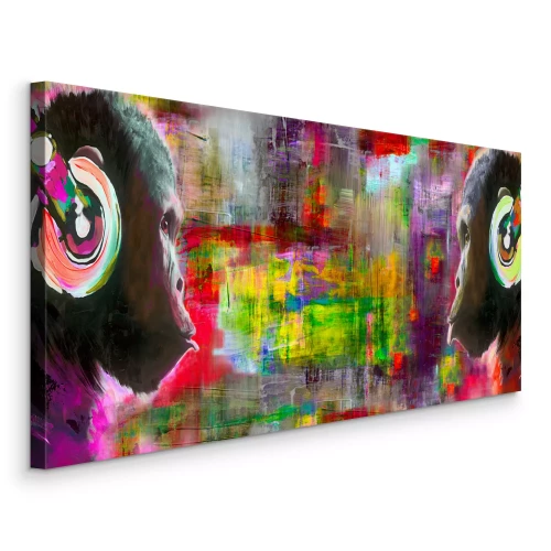 Bild Affen mit Kopfhörern in Aquarell