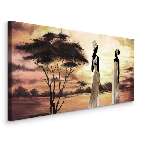 Bild Frauen in farbenfroher Kleidung in der Savanne