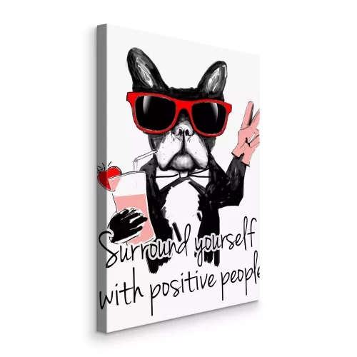 Bild Ein Schild mit einer Bulldogge mit Brille