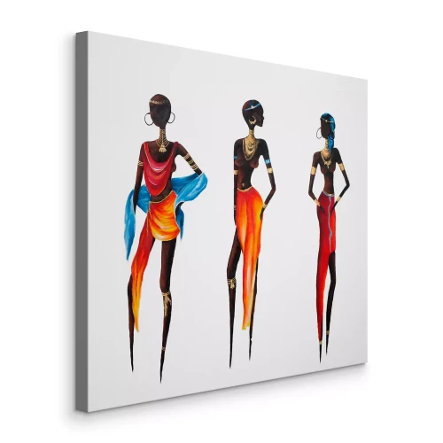 Bild Farbenfrohe Darstellungen von Frauen in afrikanischen Trachten