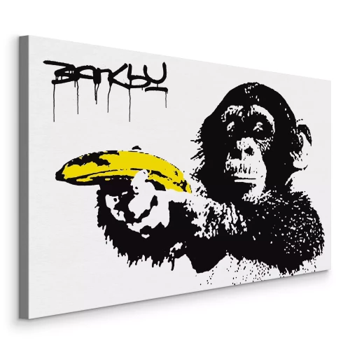 Bild Banksy-Affe mit Bananenreproduktion