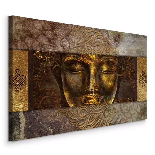 Bild Ornamentales Buddha-Porträt in Goldfarben