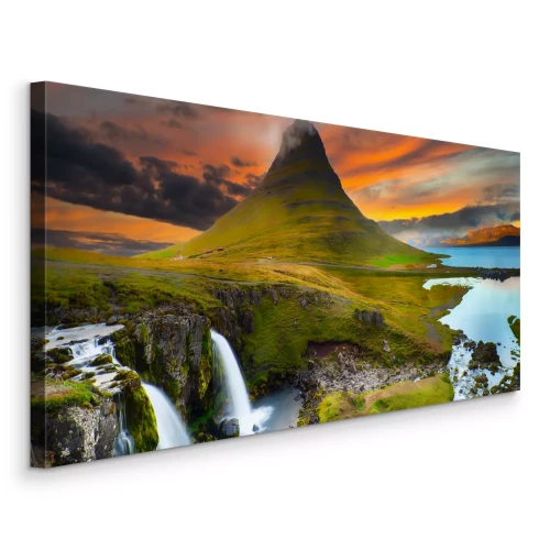 Bild Wasserfälle in der isländischen Landschaft