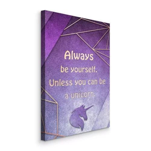 Bild Goldene Inschrift mit einem Einhornkopf