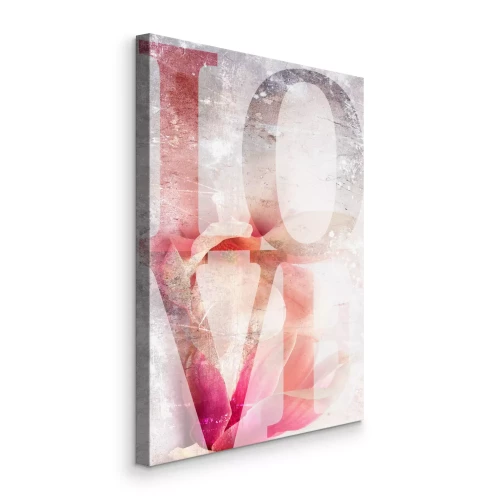 Bild Magnolienblüte in strukturierter Typografie