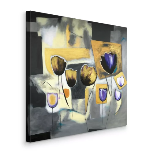 Bild Abstrakte Tulpen auf geometrischem grauem Hintergrund