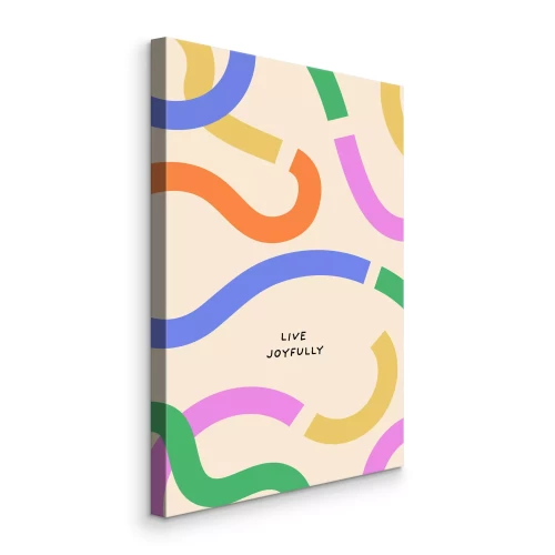 Bild Bunte Wellenlinien mit Text