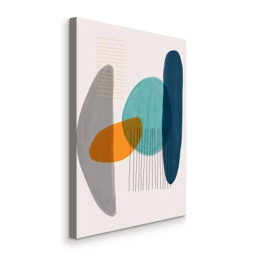 Bild Abgerundete Formen und dünne Linien in einer geometrischen Komposition