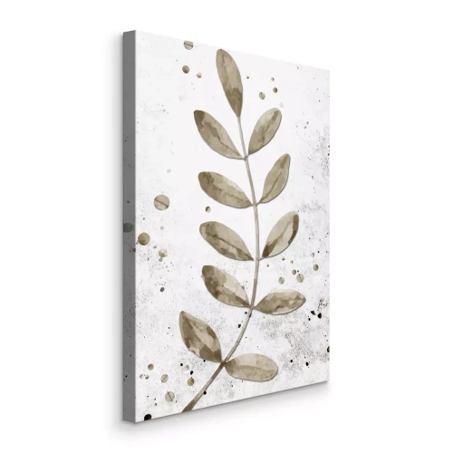 Bild Ein Zweig mit kleinen Blättern, in Aquarell gemalt