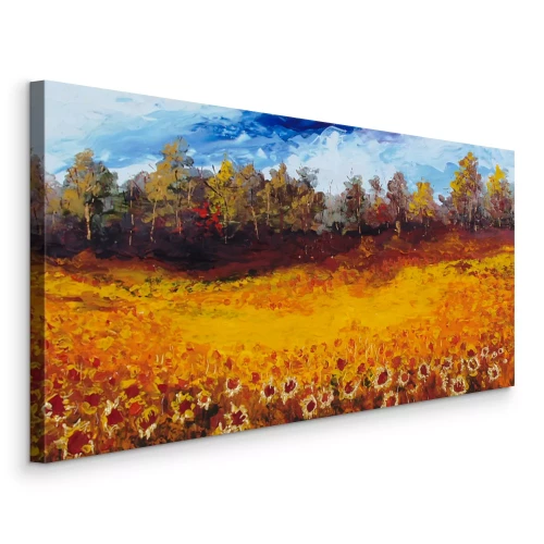 Bild Malerische Landschaft eines Sonnenblumenfeldes