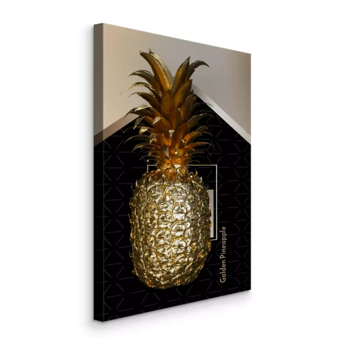Bild Eine goldene Ananas auf geometrischem Hintergrund