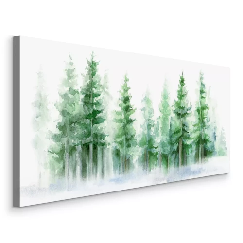 Bild Aquarelllandschaft mit Nadelbäumen